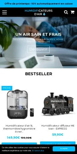 스폰서 기사용 프랑스 매체 Humidificateursdair 사이트 미리보기