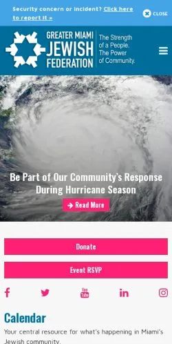 스폰서 기사용 미국 매체 Greater Miami Jewish Federation 사이트 미리보기