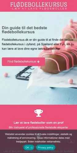 Anteprima del sito Flødebollekursus, media di Danimarca per articoli sponsorizzati