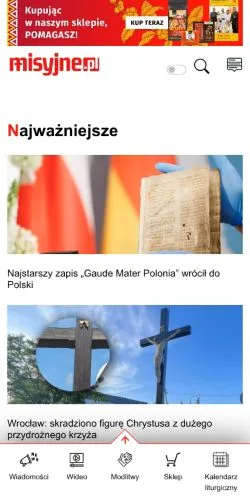 Anteprima del sito Misyjne, media di Polonia per articoli sponsorizzati
