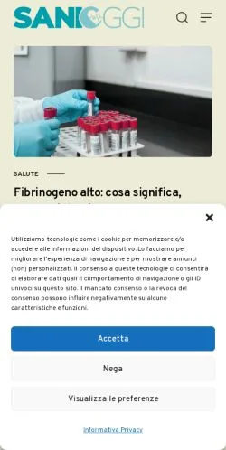 Podgląd witryny SaniOggi, medium z kraju Włochy do artykułów sponsorowanych