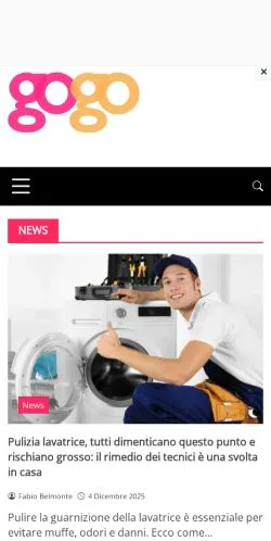 Anteprima del sito Gogo Magazine, media di Italia per articoli sponsorizzati