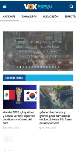 Anteprima del sito Vox Populi Noticias, media di Messico per articoli sponsorizzati