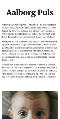 Pré-visualização do site aalborgpuls.dk, meio de Dinamarca para artigos patrocinados