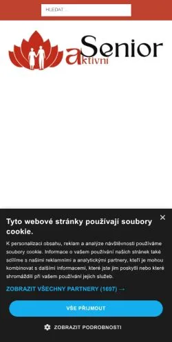 Podgląd witryny Asenior, medium z kraju Czechy do artykułów sponsorowanych
