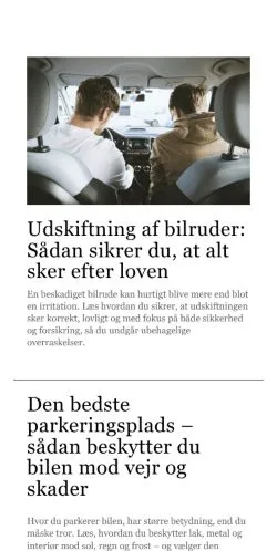 Anteprima del sito autofejl.dk, media di Danimarca per articoli sponsorizzati