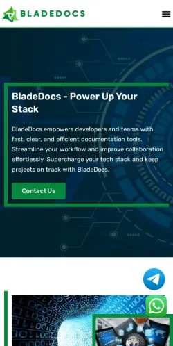 Pré-visualização do site BladeDocs, meio de Estados Unidos para artigos patrocinados