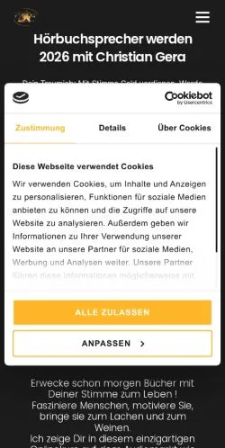 Voorbeeld van de site Hörbuchsprecher Ausbildung, medium uit Duitsland voor gesponsorde artikelen