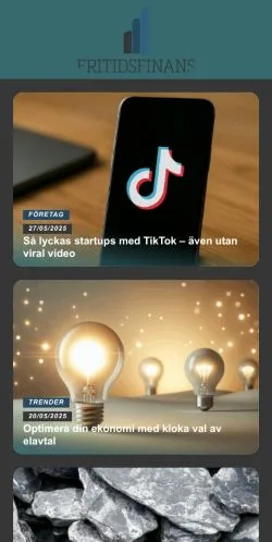 Podgląd witryny Fritidsfinans, medium z kraju Szwecja do artykułów sponsorowanych