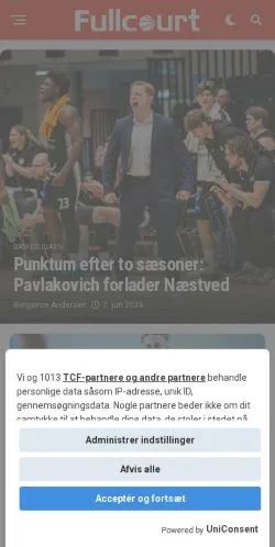 Anteprima del sito Fullcourt, media di Danimarca per articoli sponsorizzati