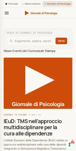 Anteprima del sito Giornale di Psicologia, media di Italia per articoli sponsorizzati