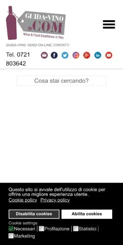Anteprima del sito Guida Vino, media di Italia per articoli sponsorizzati