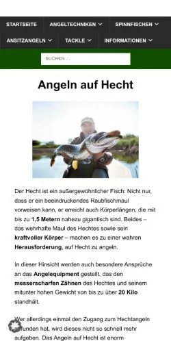 Anteprima del sito Angeln Auf Hecht, media di Germania per articoli sponsorizzati