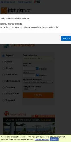Anteprima del sito Infoturism, media di Romania per articoli sponsorizzati