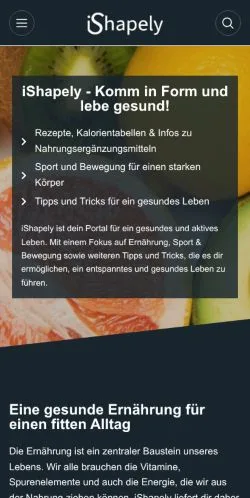 Voorbeeld van de site iShapely, medium uit Duitsland voor gesponsorde artikelen
