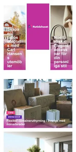 Anteprima del sito Nutidshuset, media di Svezia per articoli sponsorizzati