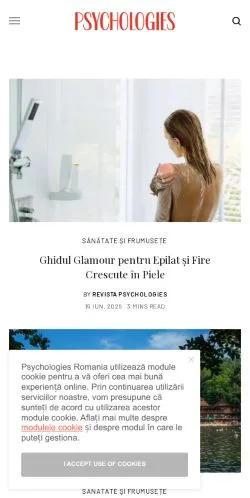 Anteprima del sito Psychologies Romania, media di Romania per articoli sponsorizzati