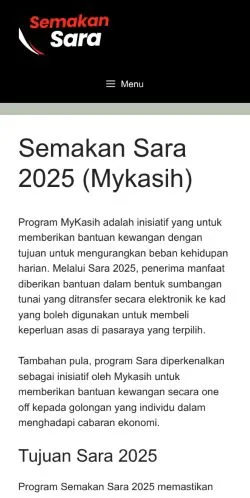 Podgląd witryny Semakan Sara 2025, medium z kraju Stany Zjednoczone do artykułów sponsorowanych