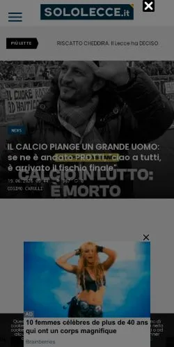 Forhåndsvisning af SoloLecce, medie fra Italien til sponsorerede artikler