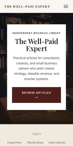 Anteprima del sito The Well-Paid Expert, media di Stati Uniti per articoli sponsorizzati
