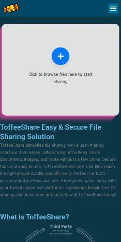 Voorbeeld van de site ToffeeShare, medium uit Verenigde Staten voor gesponsorde artikelen