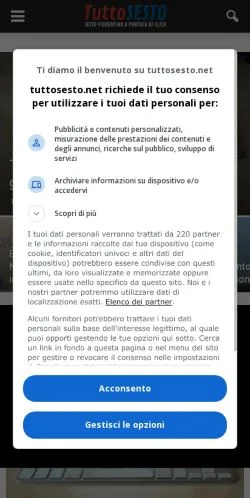 Podgląd witryny TuttoSesto, medium z kraju Włochy do artykułów sponsorowanych