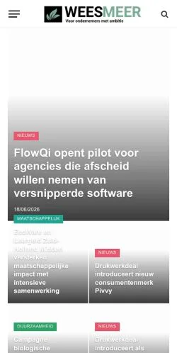 Anteprima del sito Wees Meer, media di Paesi Bassi per articoli sponsorizzati