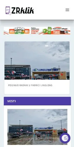 Podgląd witryny ZR Klik, medium z kraju Serbia do artykułów sponsorowanych