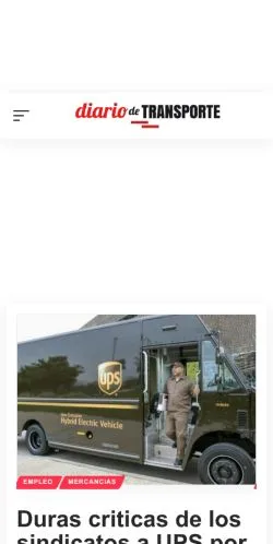 스폰서 기사용 스페인 매체 Diario De Transporte 사이트 미리보기