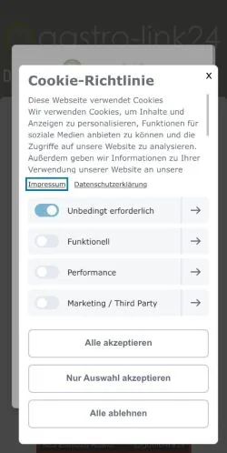 Anteprima del sito gastro-link24, media di Germania per articoli sponsorizzati