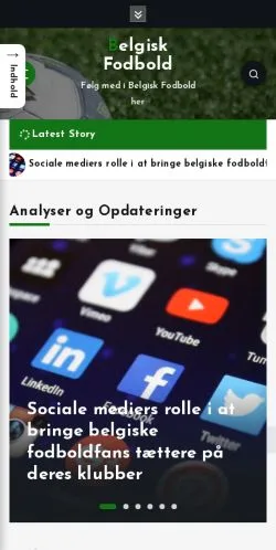 Podgląd witryny Belgisk Fodbold, medium z kraju Dania do artykułów sponsorowanych
