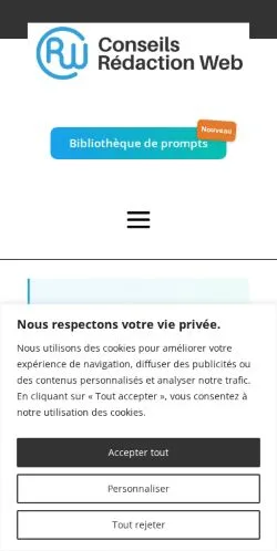 Anteprima del sito Conseils Rédaction Web, media di Francia per articoli sponsorizzati