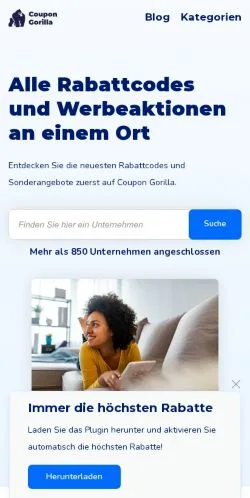 Podgląd witryny Coupon Gorilla, medium z kraju Austria do artykułów sponsorowanych