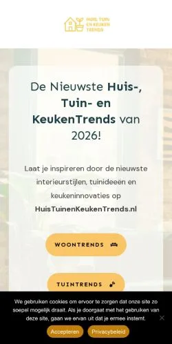 Vista previa del sitio HuisTuin&KeukenTrends, medio de Países Bajos para artículos patrocinados
