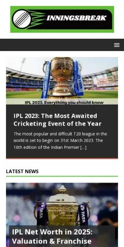 Preview of the InningsBreak website, a media outlet in United States for sponsored articles
