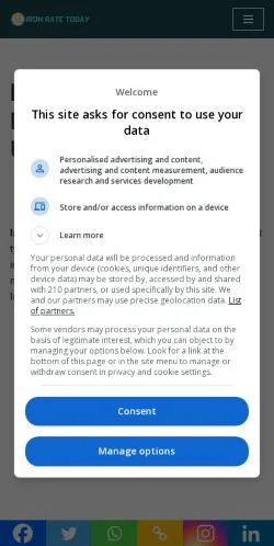 Anteprima del sito Iron Rate Today, media di Stati Uniti per articoli sponsorizzati