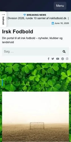 Anteprima del sito Irsk Fodbold, media di Danimarca per articoli sponsorizzati