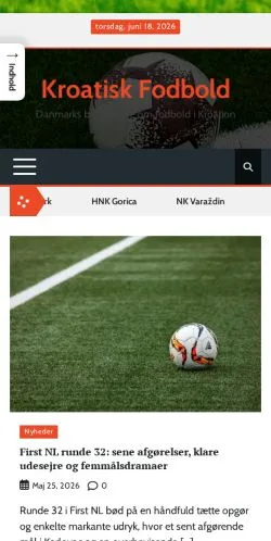 Podgląd witryny Kroatisk Fodbold, medium z kraju Dania do artykułów sponsorowanych