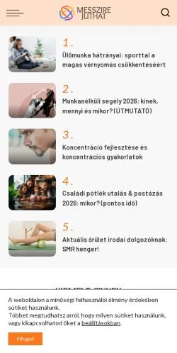 Podgląd witryny Messzirejuthat, medium z kraju Węgry do artykułów sponsorowanych