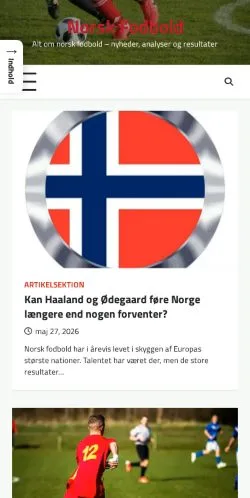 Anteprima del sito Norsk Fodbold, media di Danimarca per articoli sponsorizzati