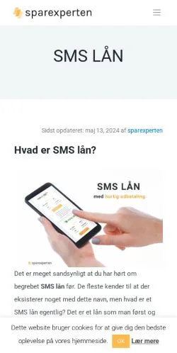 Voorbeeld van de site Sparexperten, medium uit Denemarken voor gesponsorde artikelen