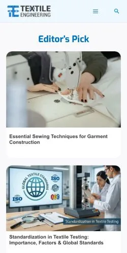 Forhåndsvisning av nettstedet Textile Engineering, medium fra USA for sponsede artikler