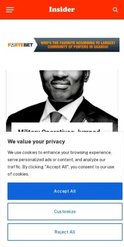 Anteprima del sito The Insider, media di Stati Uniti per articoli sponsorizzati