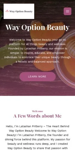 Anteprima del sito Way Option Beauty, media di Stati Uniti per articoli sponsorizzati