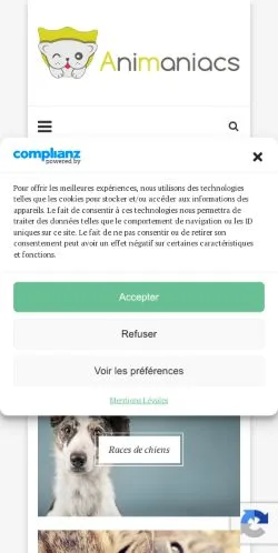 Anteprima del sito Animaniacs, media di Francia per articoli sponsorizzati