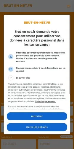 Anteprima del sito Brut En Net, media di Francia per articoli sponsorizzati