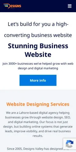 スポンサード記事向けのアメリカ合衆国メディア、Designs Valleyのサイトプレビュー