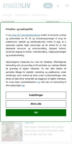 Podgląd witryny AmagerLIV, medium z kraju Dania do artykułów sponsorowanych