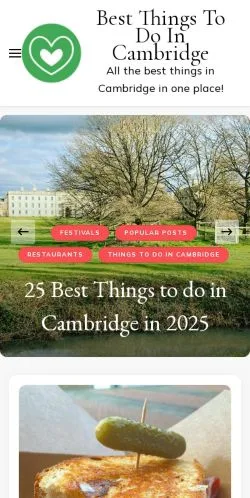 Podgląd witryny Best Things To Do Cambridge, medium z kraju Wielka Brytania do artykułów sponsorowanych