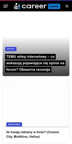 Anteprima del sito CareerBreak, media di Polonia per articoli sponsorizzati
